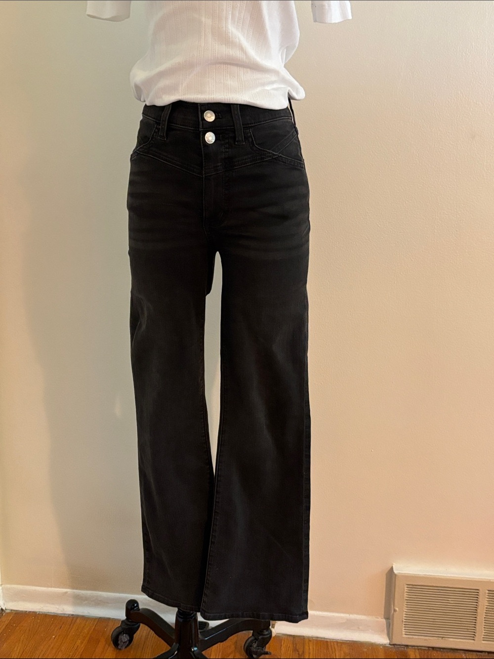 Madewell Black High-Rise Wide Leg Jeans